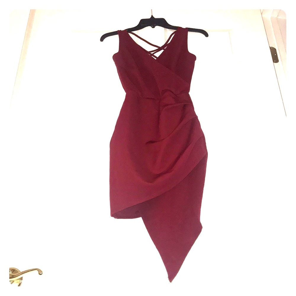 Fashionnova Burgundy Dress